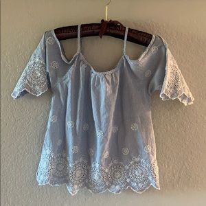 Rebellion again Cold Shoulder Eyelet Top